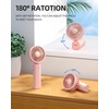 image:imageFrSara Mini Handheld Fan Rechargeable Small Folding Fan Upgraded Wind Power 3Speed 2000mAh Long Battery Life Power Bank Quiet Portable Suitable for Outdoor Travel Pink