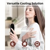 image:imageFrSara Portable Handheld Fan 3Speed Mini Pocket Lash Fan with Makeup Mirror amp LED USBC 2000mAH Rechargeable Personal Cooler with stand for Home Office Outdoor Ideal for Women Black