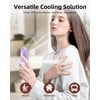 image:imageFrSara Portable Handheld Fan 3Speed Mini Pocket Lash Fan with Makeup Mirror amp LED USBC 2000mAH Rechargeable Personal Cooler with stand for Home Office Outdoor Ideal for Women Purple