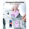image:imageFrSara Portable Handheld Fan 3Speed Mini Pocket Lash Fan with Makeup Mirror amp LED USBC 2000mAH Rechargeable Personal Cooler with stand for Home Office Outdoor Ideal for Women Purple