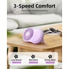 image:imageFrSara Portable Handheld Fan 3Speed Mini Pocket Lash Fan with Makeup Mirror amp LED USBC 2000mAH Rechargeable Personal Cooler with stand for Home Office Outdoor Ideal for Women Purple