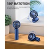 image:imageFrSara Portable Handheld Fan Rechargeable Small Mini Folding Desk Fan Upgraded Wind Power 3Speed 2000mAh Long Battery Life Quiet Portable Suitable for Outdoor Travel Blue