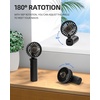 image:imageFrSara Portable Handheld Fan Rechargeable Small Mini Folding Desk Fan Upgraded Wind Power 3Speed 2000mAh Long Battery Life Quiet Portable Suitable for Outdoor Travel Black