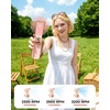 image:imageFrSara Portable Handheld Fan Small Rechargeable Personal Mini Fan Summer Travel Essentials with 3Speed 2000mAh Great for Outdoor Makeup Ideal Gift for Girls Ladies Teens Birthday BeigeHot Pink