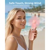 image:imageFrSara Portable Handheld Fan Small Rechargeable Personal Mini Fan Summer Travel Essentials with 3Speed 2000mAh Great for Outdoor Makeup Ideal Gift for Girls Ladies Teens Birthday BeigePink