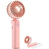 image:imageFrSara Mini Handheld Fan Rechargeable Small Folding Fan Upgraded Wind Power 3Speed 2000mAh Long Battery Life Power Bank Quiet Portable Suitable for Outdoor Travel Pink