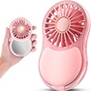 image:imageFrSara Portable Handheld Fan 3Speed Mini Pocket Lash Fan with Makeup Mirror amp LED USBC 2000mAH Rechargeable Personal Cooler with stand for Home Office Outdoor Ideal for Women Pink