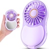 image:imageFrSara Portable Handheld Fan 3Speed Mini Pocket Lash Fan with Makeup Mirror amp LED USBC 2000mAH Rechargeable Personal Cooler with stand for Home Office Outdoor Ideal for Women Purple