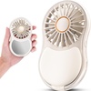 image:imageFrSara Portable Handheld Fan 3Speed Mini Pocket Lash Fan with Makeup Mirror amp LED USBC 2000mAH Rechargeable Personal Cooler with stand for Home Office Outdoor Ideal for Women Beige